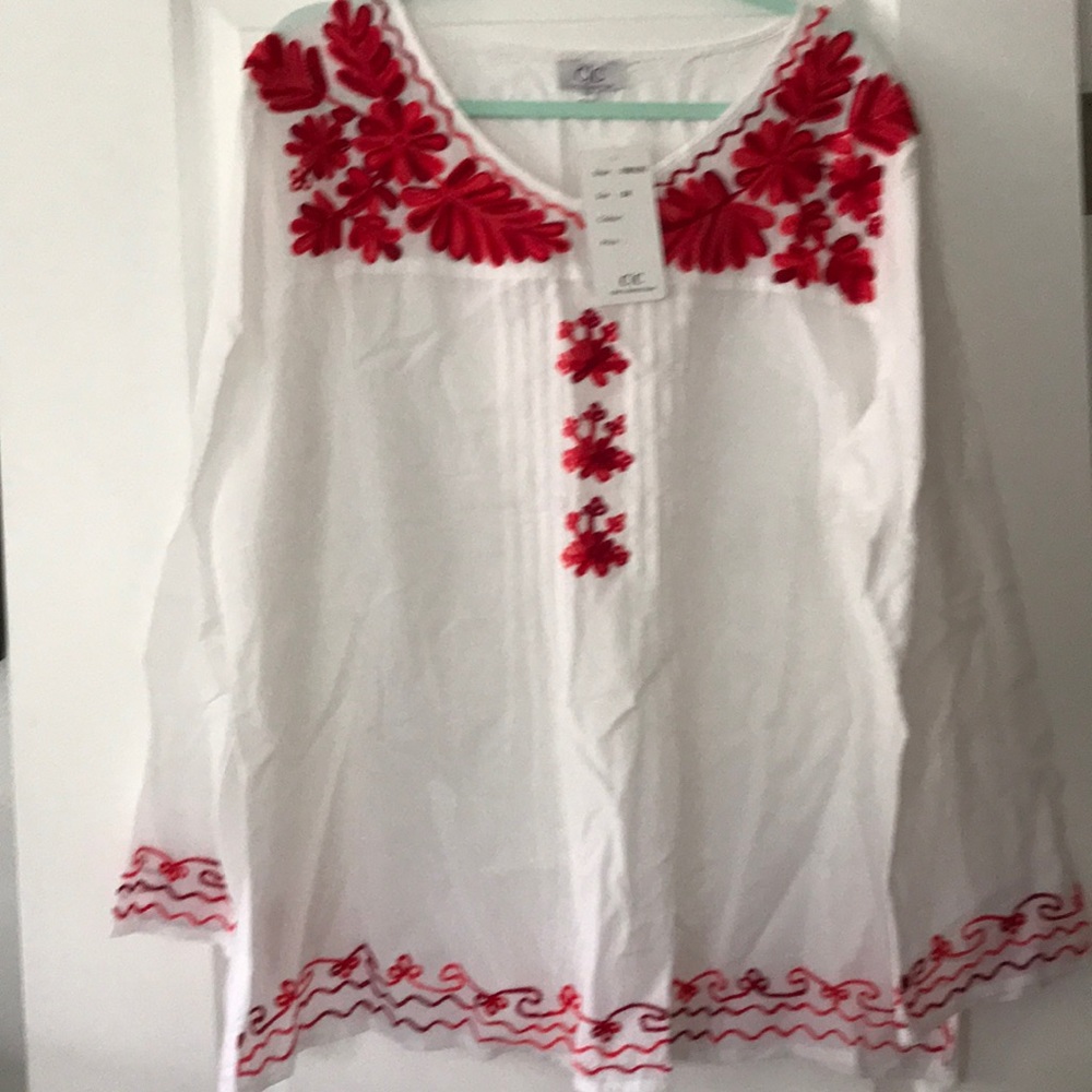 White Embroidered Blouse